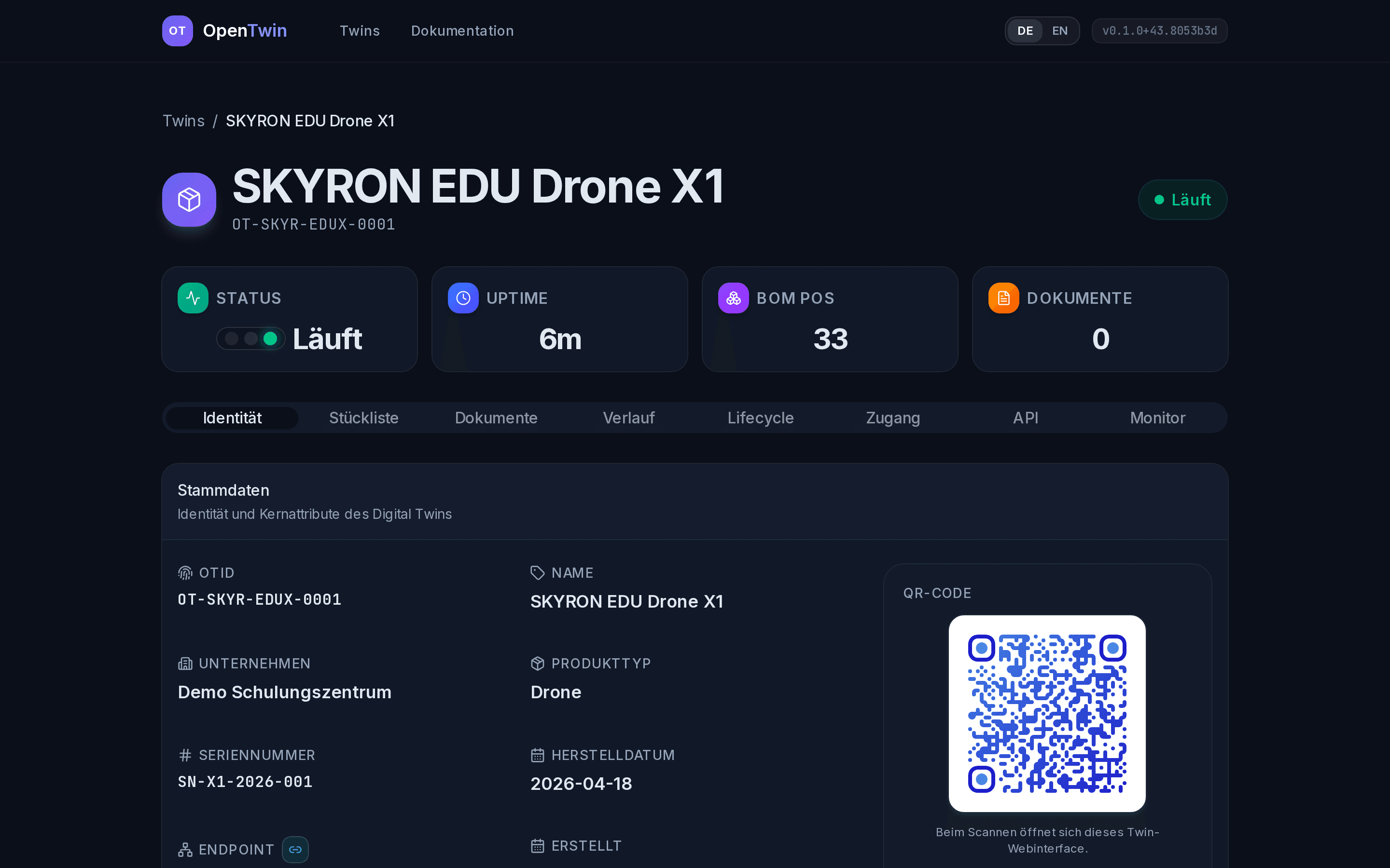 SKYRON EDU Drone X1 — Identität